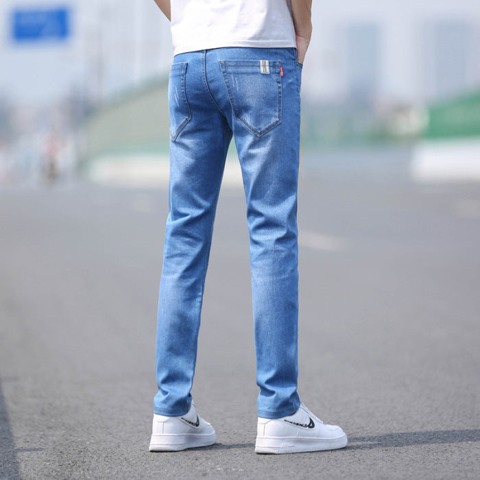 Spring And Summer Denim Trousers Men's Slim Straight Stretch - Gadgets and more