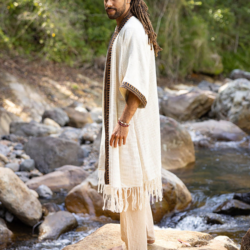 New Men's Cotton Natural Robe