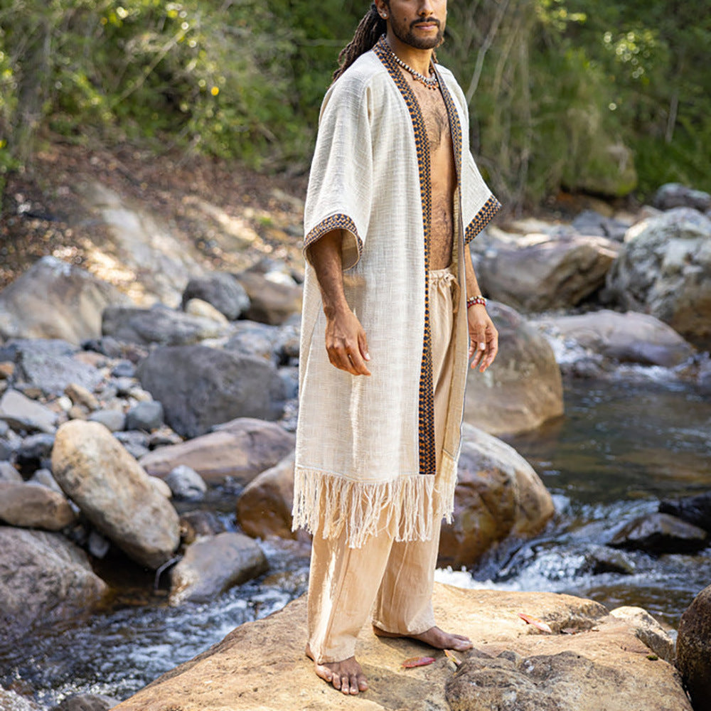 New Men's Cotton Natural Robe