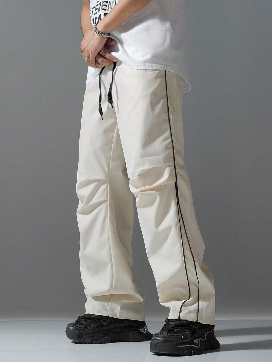 Chong Feng Striped Overalls Exercise Casual Pants Men