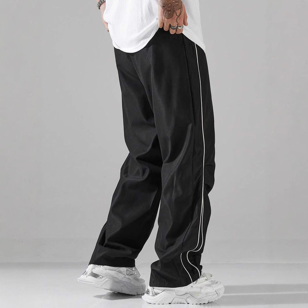 Chong Feng Striped Overalls Exercise Casual Pants Men