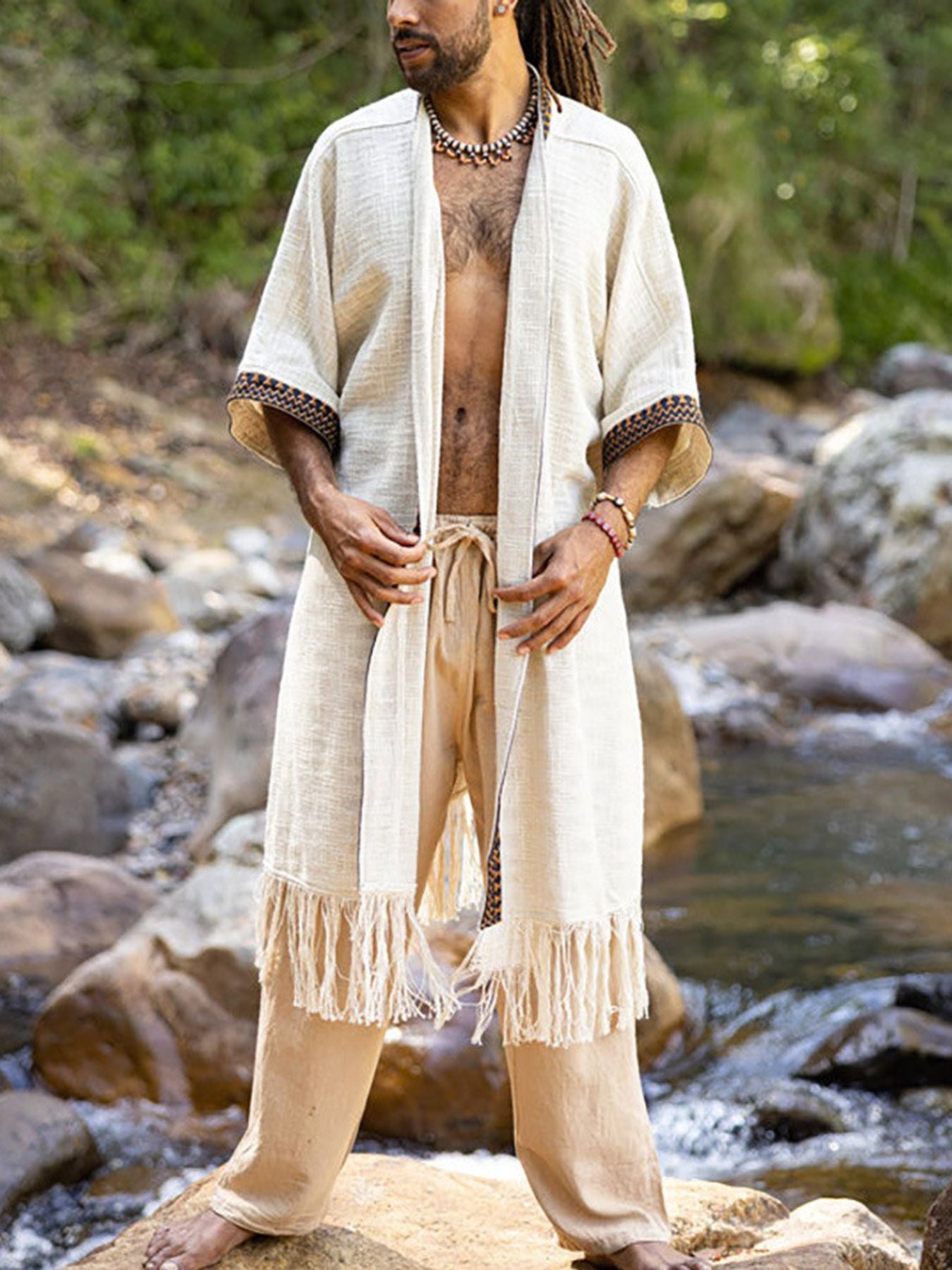 New Men's Cotton Natural Robe