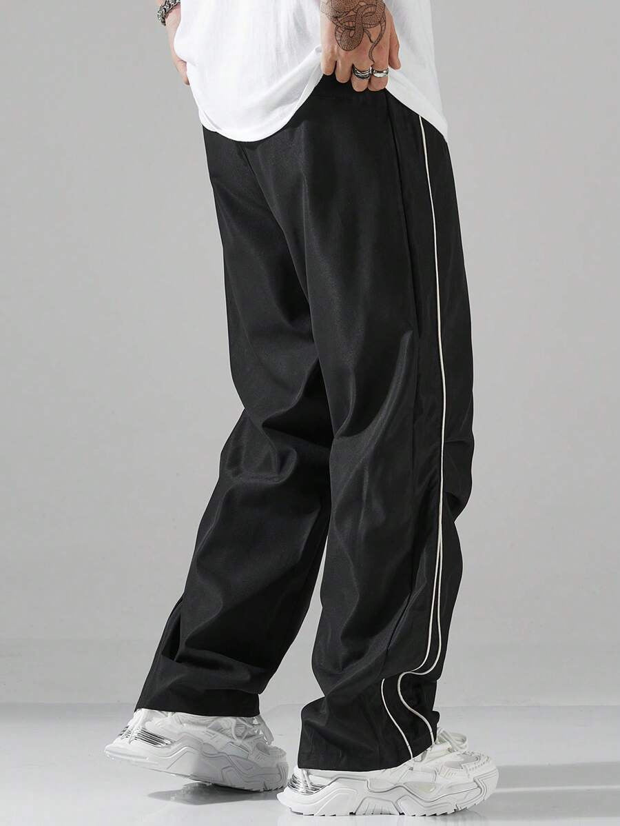 Chong Feng Striped Overalls Exercise Casual Pants Men
