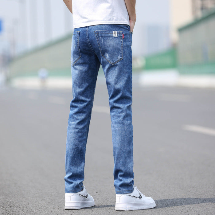 Spring And Summer Denim Trousers Men's Slim Straight Stretch - Gadgets and more
