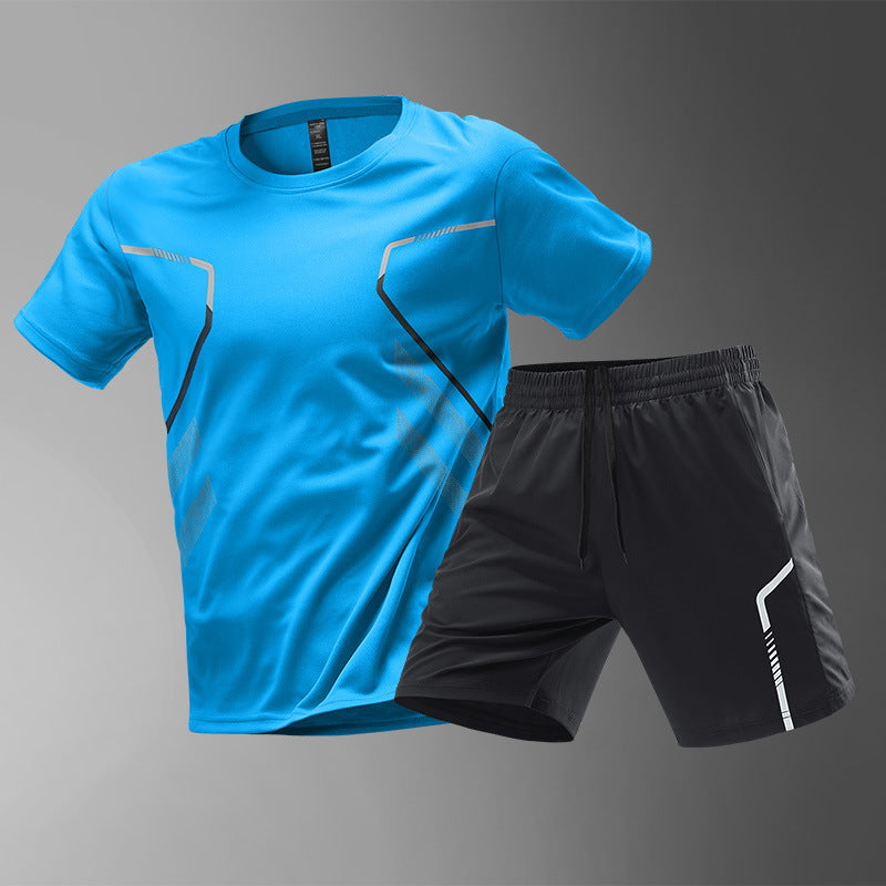 Sportswear Suit Men's Ice Silk Summer Running Short Sleeve - Gadgets and more