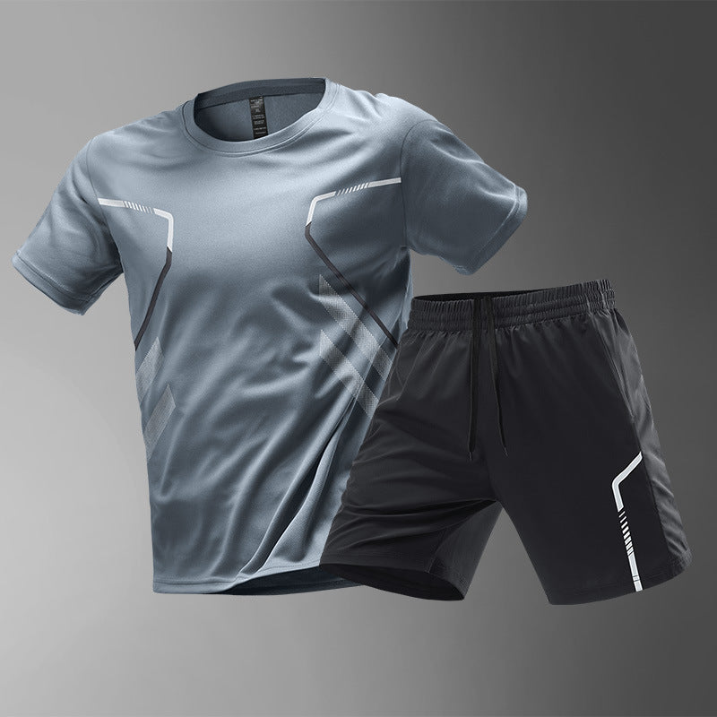 Sportswear Suit Men's Ice Silk Summer Running Short Sleeve - Gadgets and more