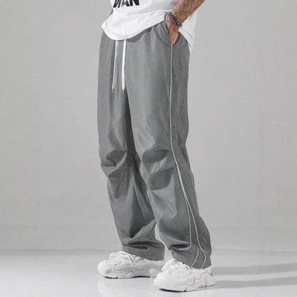 Chong Feng Striped Overalls Exercise Casual Pants Men
