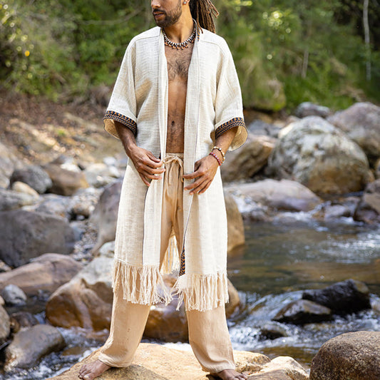 New Men's Cotton Natural Robe
