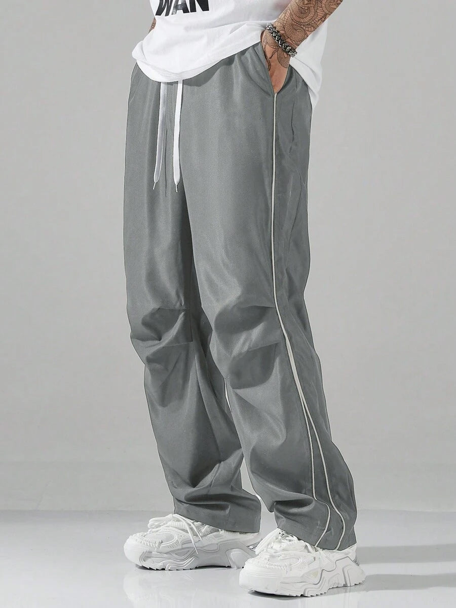 Chong Feng Striped Overalls Exercise Casual Pants Men