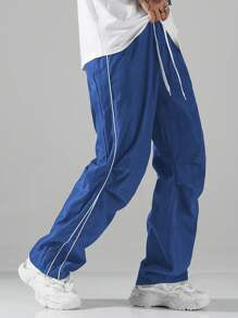 Chong Feng Striped Overalls Exercise Casual Pants Men