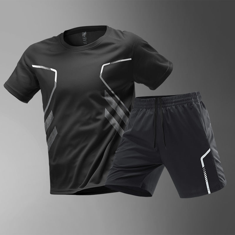 Sportswear Suit Men's Ice Silk Summer Running Short Sleeve - Gadgets and more