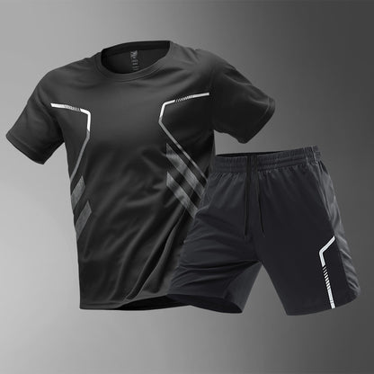 Sportswear Suit Men's Ice Silk Summer Running Short Sleeve - Gadgets and more