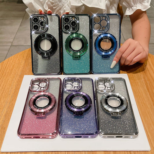 Glitter Tpu Electroplating Magnetic Bracket Phone Case - Gadgets and more