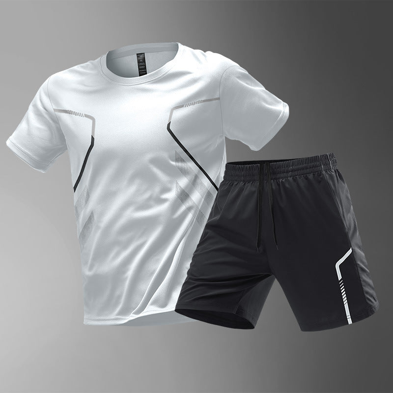 Sportswear Suit Men's Ice Silk Summer Running Short Sleeve - Gadgets and more