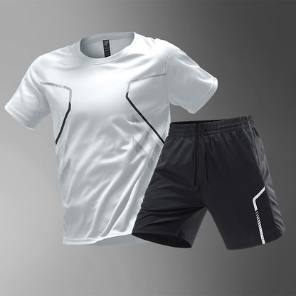 Sportswear Suit Men's Ice Silk Summer Running Short Sleeve - Gadgets and more
